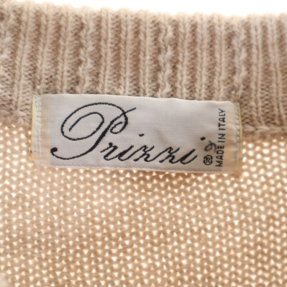 Prixxi 80s 90s イタリア製 オールド 長袖 セーター ベージュ系 ニット レディース