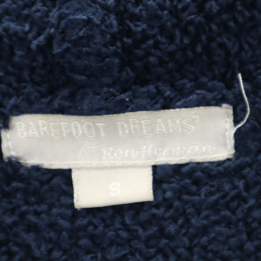 BAREFOOT DREAMS ベアフットドリームズ 長袖 マイクロファイバー ジップパーカー S ネイビー for Ron Herman ルームウェア メンズ