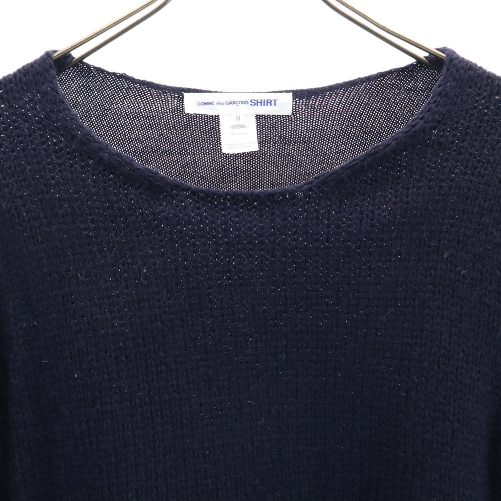 コムデギャルソンシャツ 日本製 ウール 長袖 セーター M ネイビー COMME des GARCONS SHIRT ニット レディース