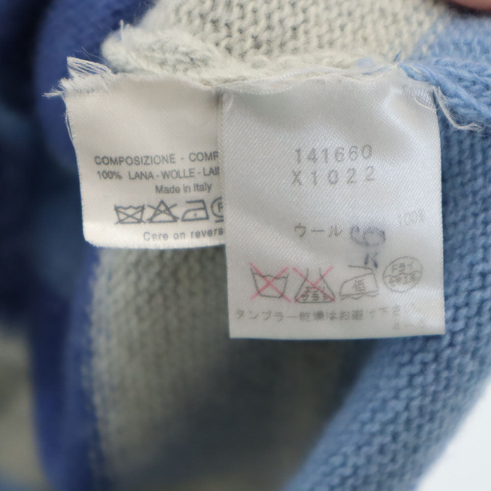 YVES SAINT LAURENT イヴサンローラン イタリア製 ウール ボーダー柄 長袖 セーター S ブルー系 他 ニット メンズ