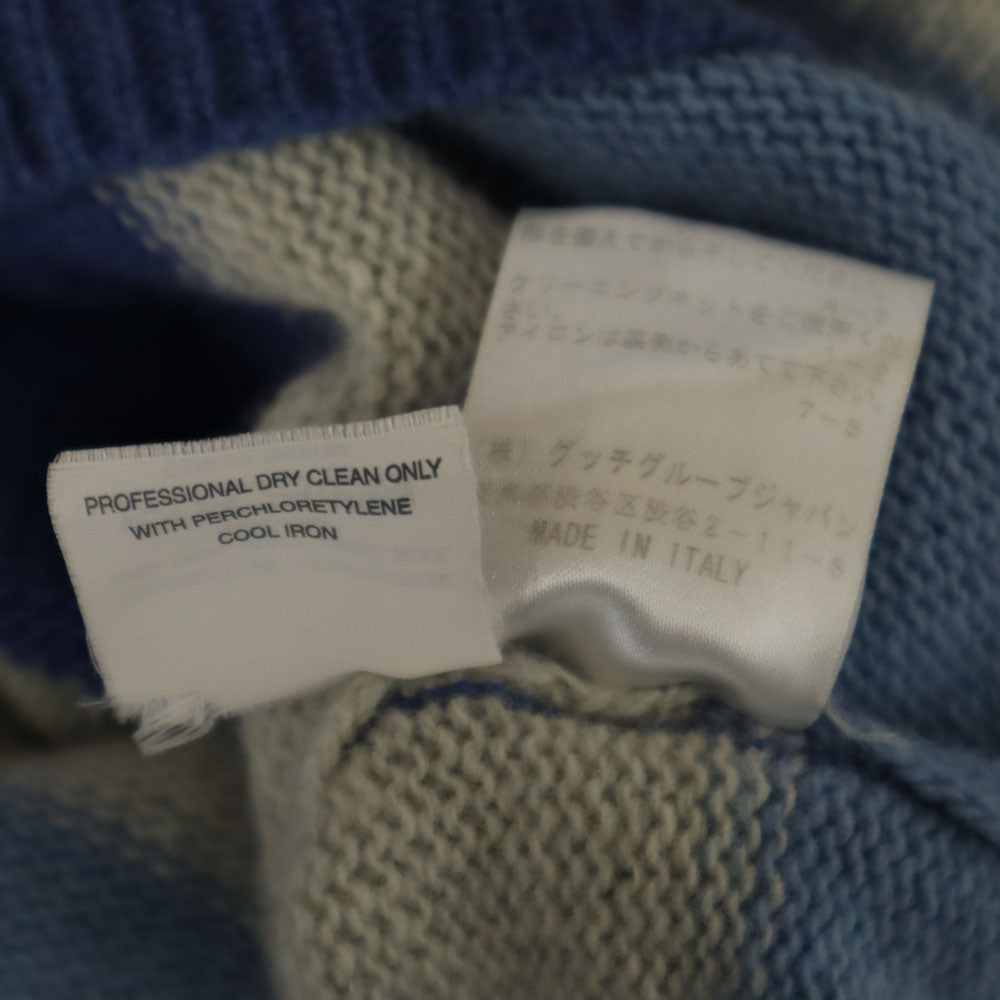 YVES SAINT LAURENT イヴサンローラン イタリア製 ウール ボーダー柄 長袖 セーター S ブルー系 他 ニット メンズ