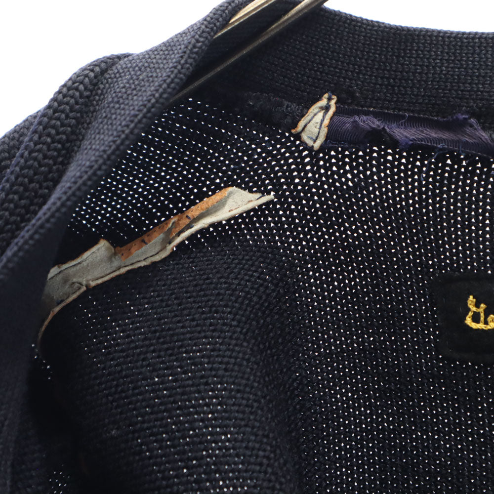 カンデル 70s レタード ヴィンテージ 長袖 Vネック レタード ニットカーディガン 濃紺 メンズ