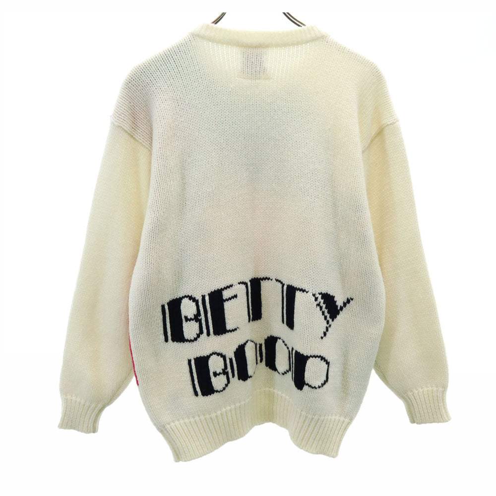 ベティブープ 90s アクリル オールド 長袖 セーター M 白系 BETTY BOOP ニット メンズ
