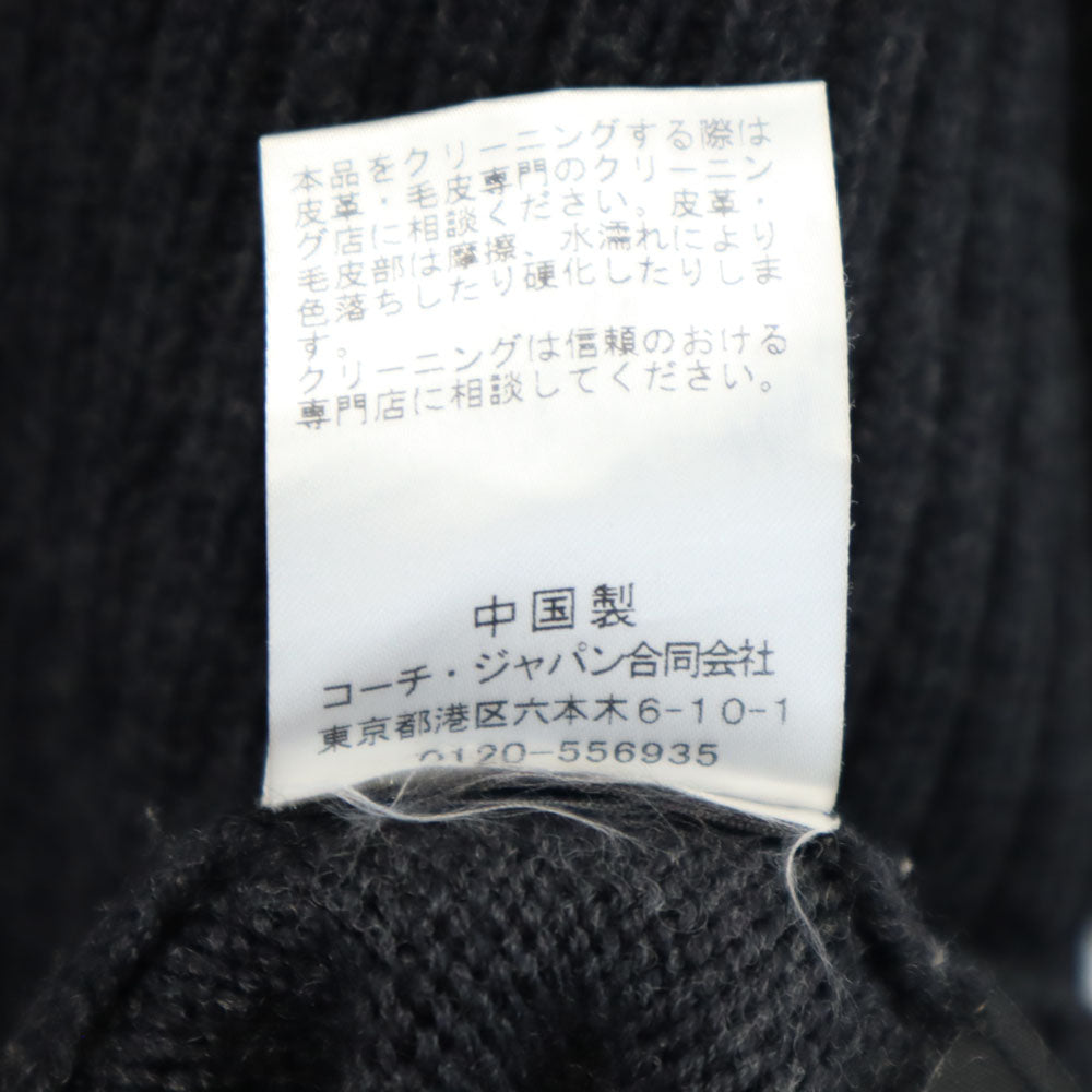 COACH コーチ ウール 長袖 エルボーパッチ セーター XS ブラック ニット メンズ