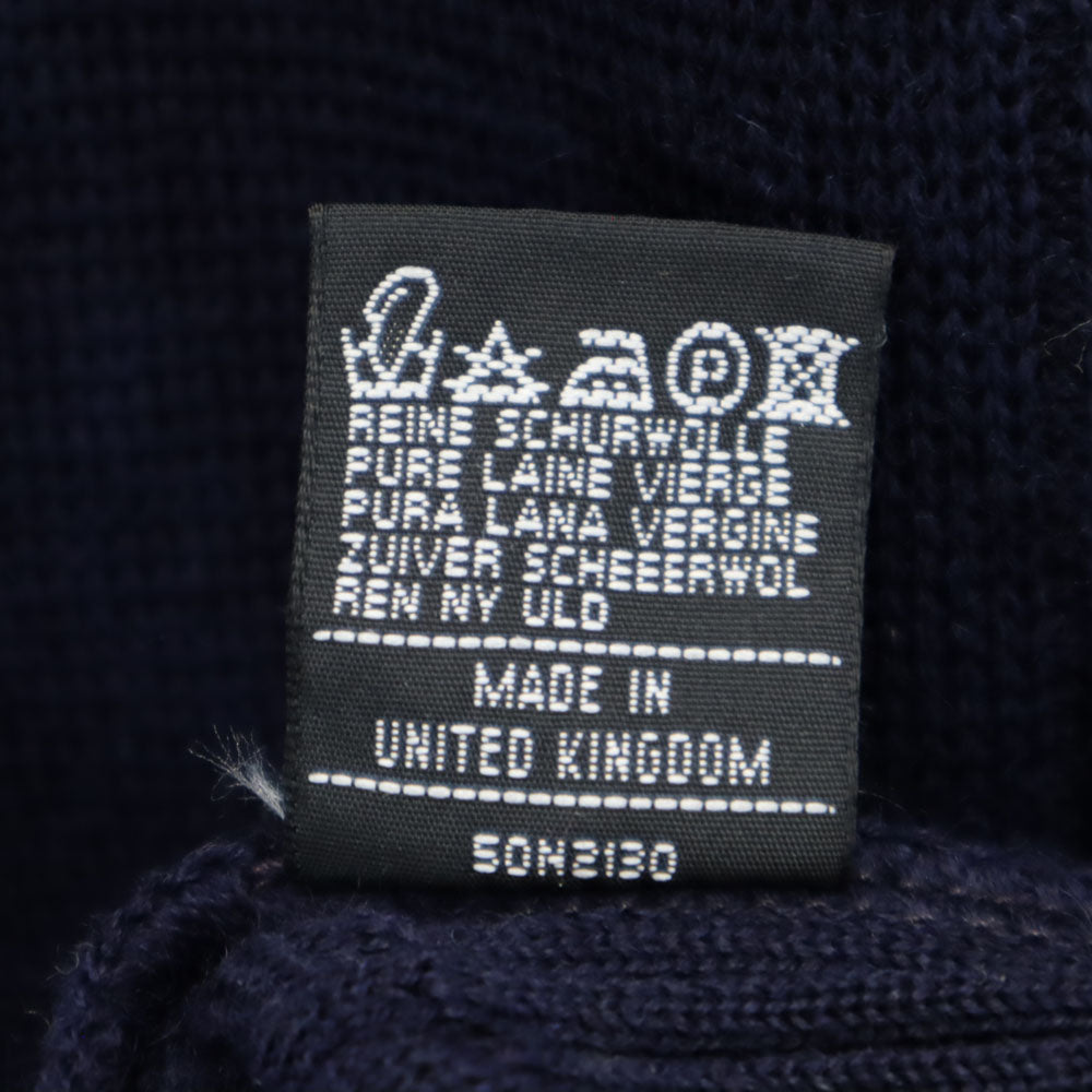 HUNTING WORLD ハンティングワールド 90s ウール オールド 長袖 Vネック ニット カーディガン M ネイビー メンズ