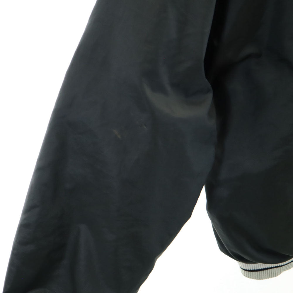 デロング 80s USA製 ヴィンテージ ハーフジップ ナイロンジャケット L ブラック DeLONG NFL RAIDERS プルオーバー 裏キルティング メンズ