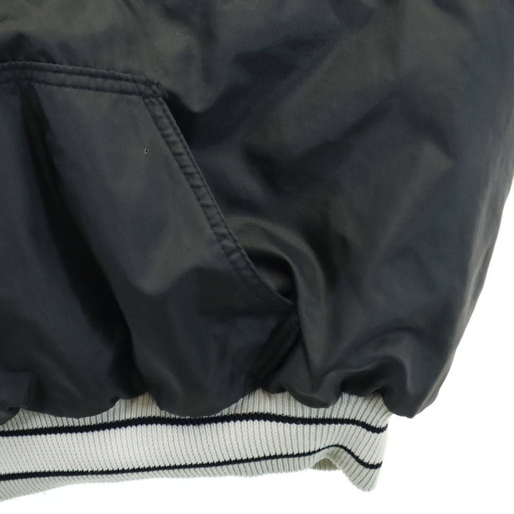 デロング 80s USA製 ヴィンテージ ハーフジップ ナイロンジャケット L ブラック DeLONG NFL RAIDERS プルオーバー 裏キルティング メンズ