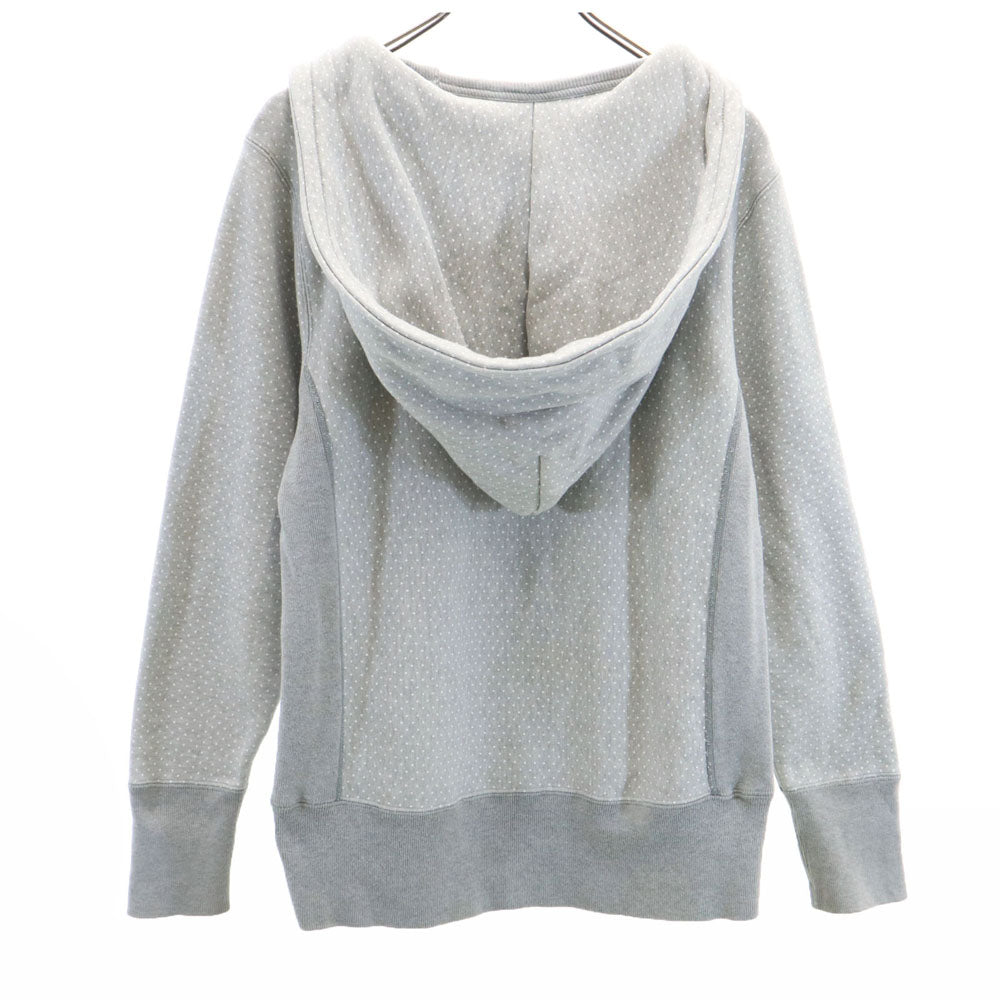 Champion チャンピオン ビームス別注 青単 復刻 ドット柄 長袖 リバースウィーブ スウェットパーカー S グレー x BEAMS レディース