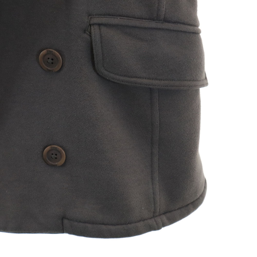 Emporio Armani エンポリオアルマーニ レイヤード フーデッド ピーコート S チャコールグレー 裏起毛 EASY FIT メンズ