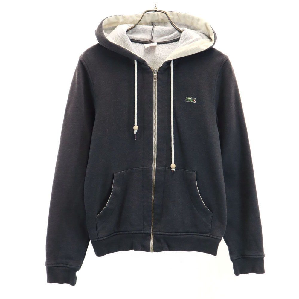 LACOSTE L!VE ラコステライブ 長袖 スウェット ジップパーカー 3 チャコールグレー 裏起毛 メンズ