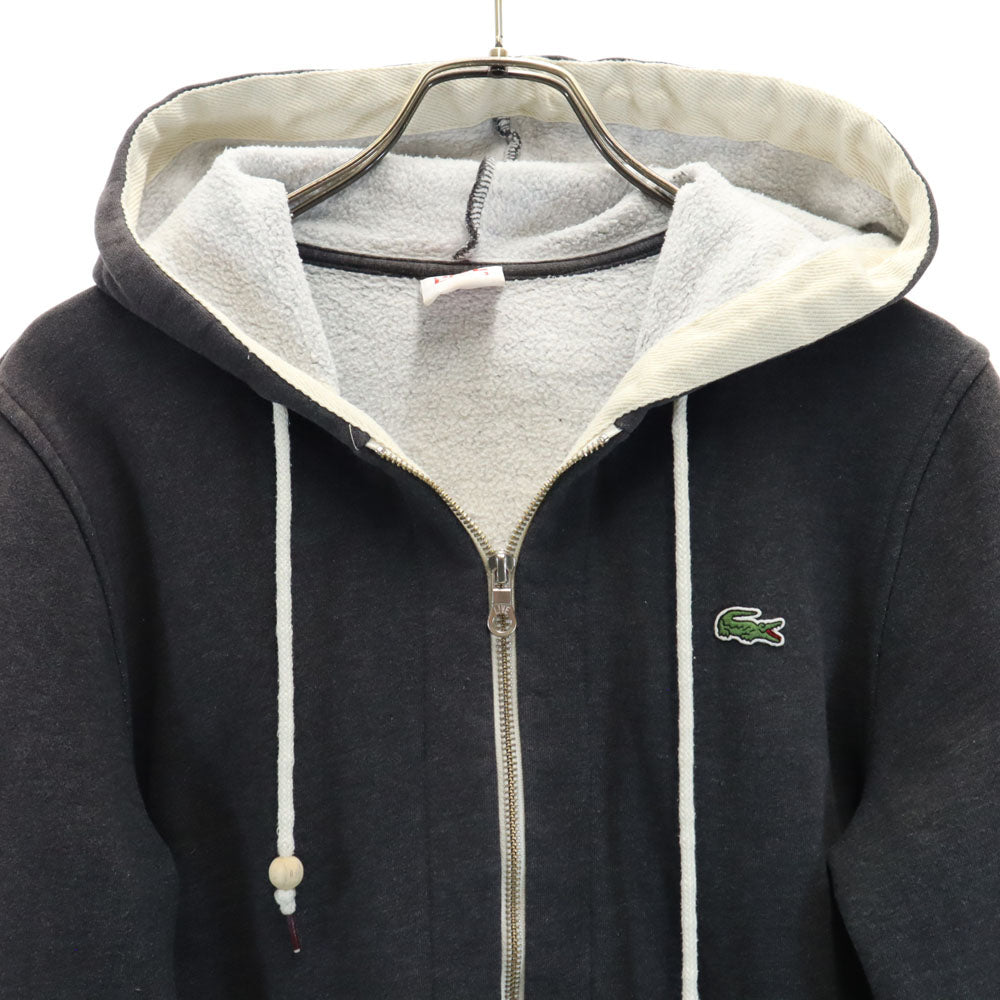 LACOSTE L!VE ラコステライブ 長袖 スウェット ジップパーカー 3 チャコールグレー 裏起毛 メンズ