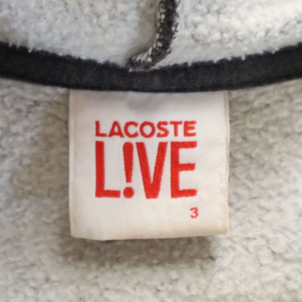 LACOSTE L!VE ラコステライブ 長袖 スウェット ジップパーカー 3 チャコールグレー 裏起毛 メンズ