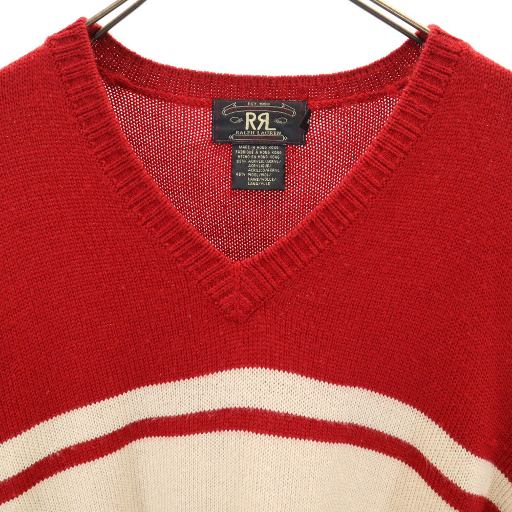RRL ダブルアールエル 90s オールド 初期タグ 赤3星 長袖 セーター M レッド RALPH LAUREN ニット メンズ