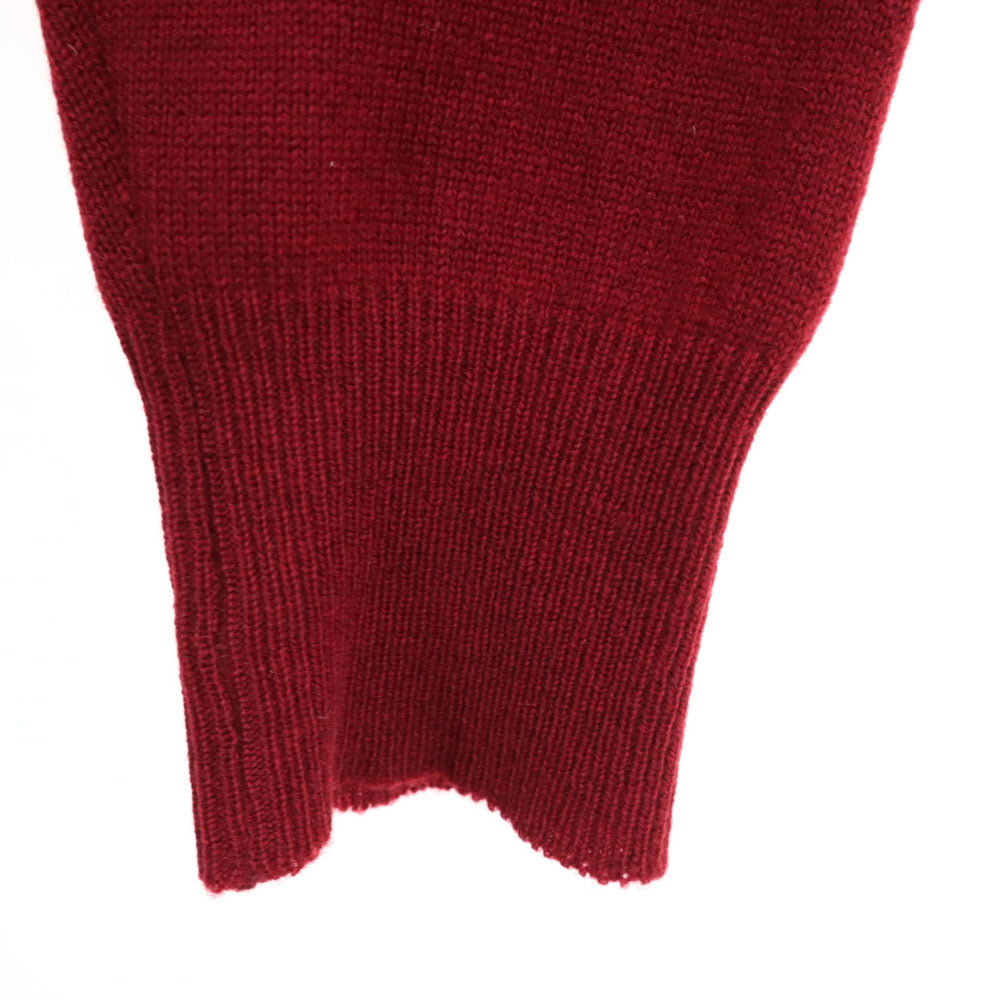 YVES SAINT LAURENT イヴサンローラン 90s カシミヤ100% オールド 長袖 Vネック セーター S ボルドー ニット メンズ