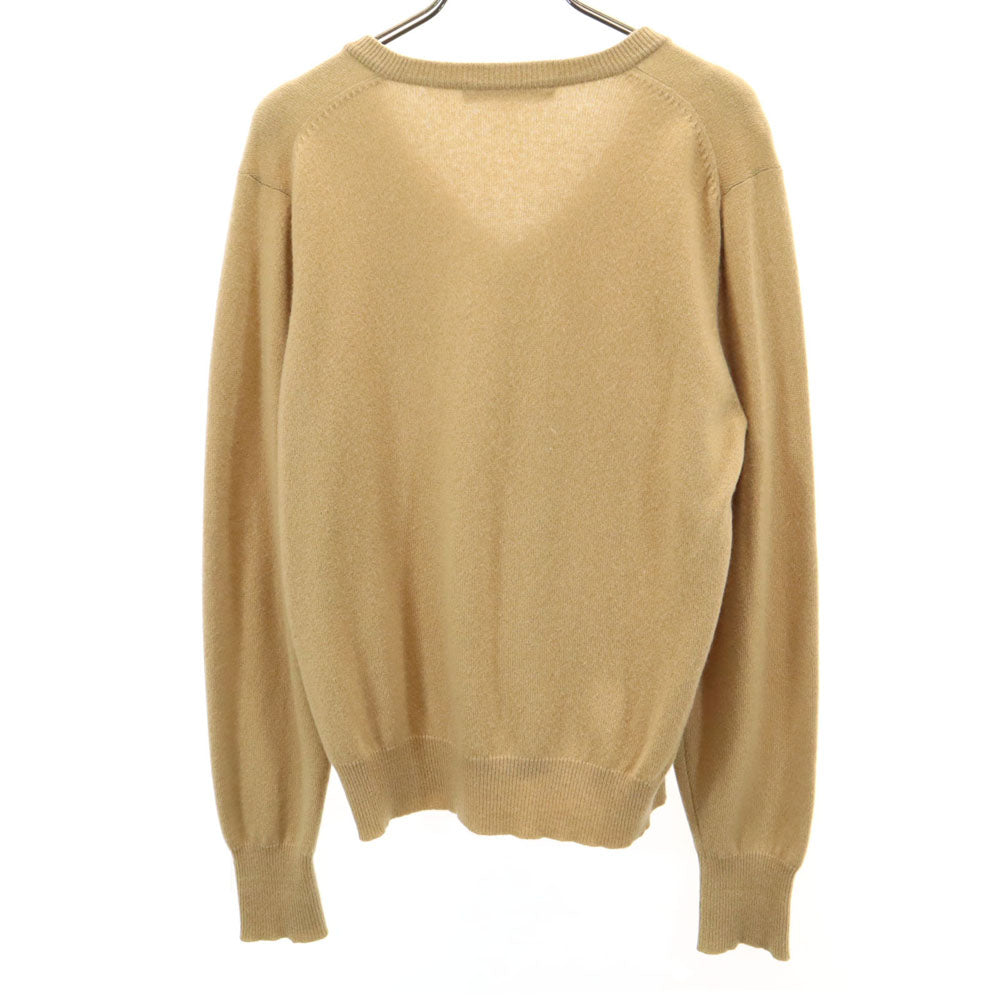 Christian Dior クリスチャンディオール 90s ウール オールド 長袖 Vネック セーター M ベージュ ニット レディース