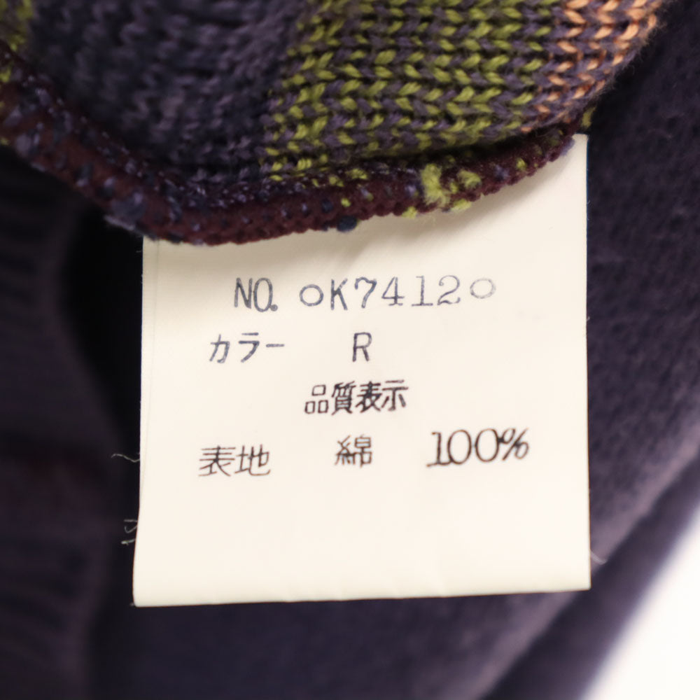 Christian Dior SPORTS クリスチャンディオールスポーツ 90s オールド コットンニット 長袖 Vネック セーター パープル ニット レディース