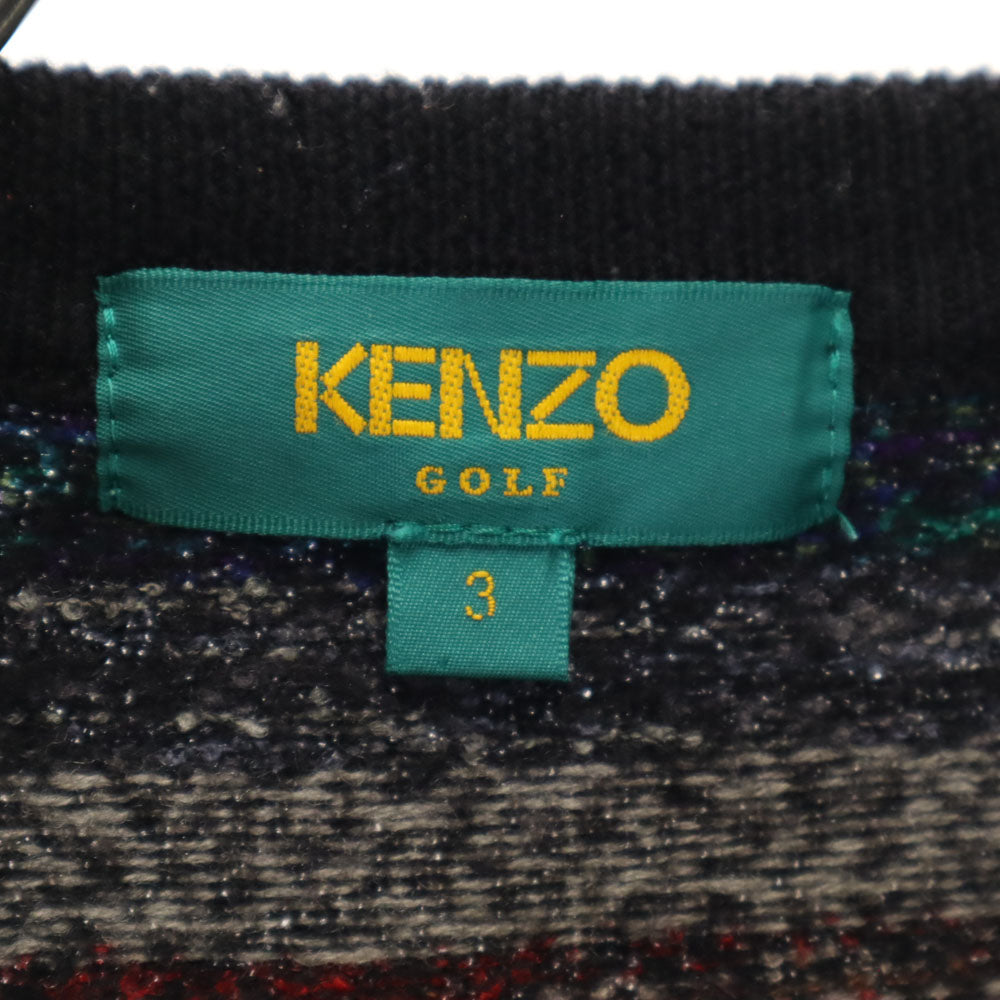 KENZO GOLF ケンゾーゴルフ 90s 日本製 オールド 長袖 セーター 3 ブラック 他 ニット メンズ