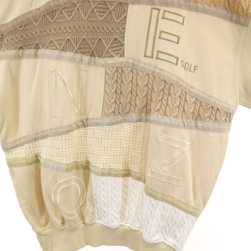 ケンゾーゴルフ 90s 日本製 オールド コットン 長袖 ニット切替 トレーナー 3 ベージュ KENZO GOLF メンズ