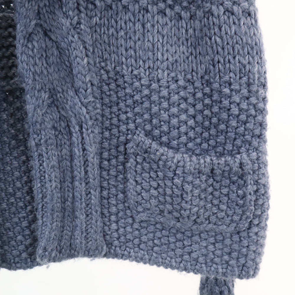 バレンシアニット イタリア製 ウールブレンド 長袖 ニットカーディガン 36 ブルーグレー レディース