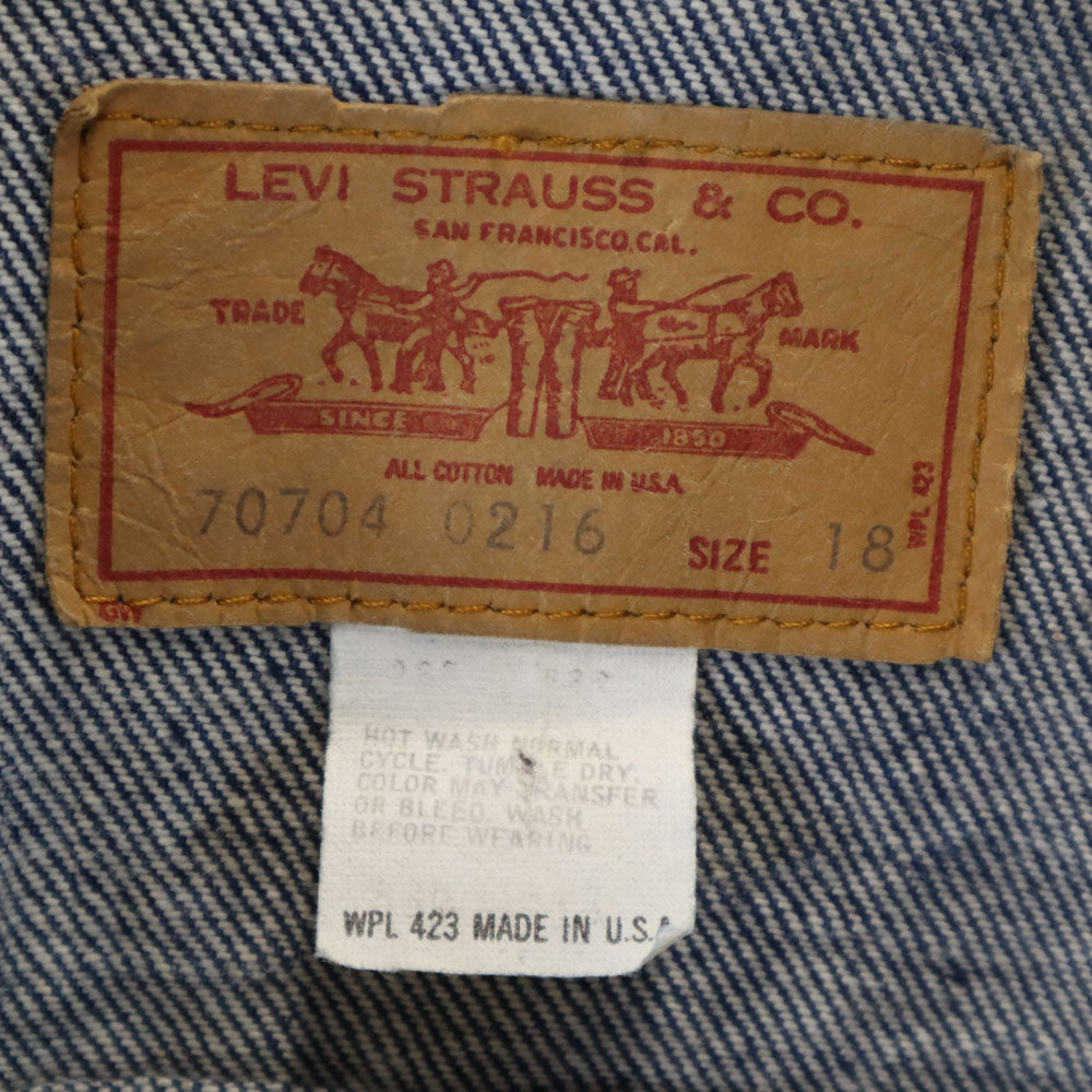Levi's リーバイス 70s 80s 70704 0216 USA製 ヴィンテージ デニムジャケット 18 インディゴブルー ジージャン トラッカー キッズ