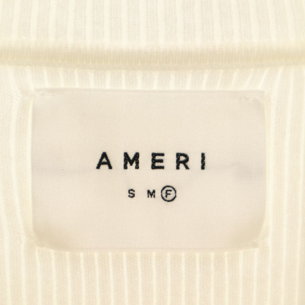 AMERI UNDRESSED アメリ 長袖 モックネック セーター F ホワイト リブニット レディース