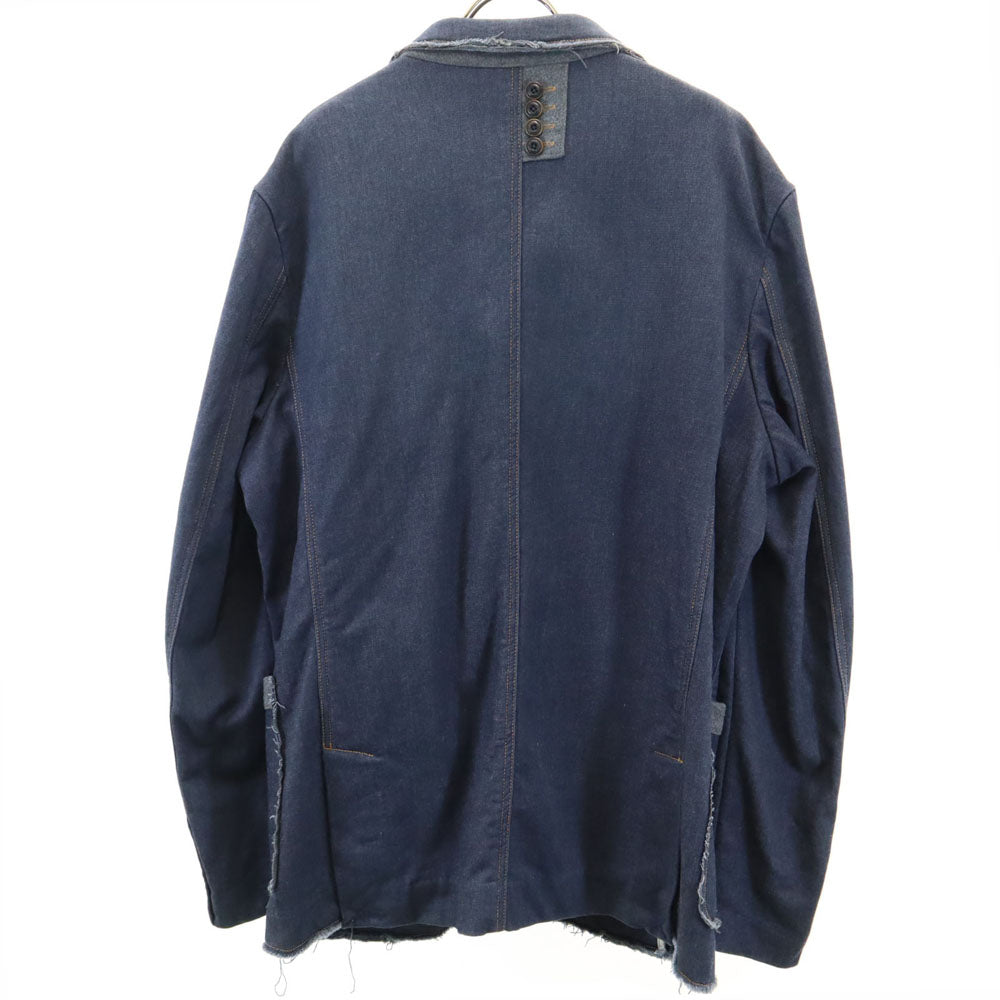 デシグアル カットオフ加工 ストレッチデニム ブレザー 54 インディゴブルー Desigual man テーラードジャケット メンズ