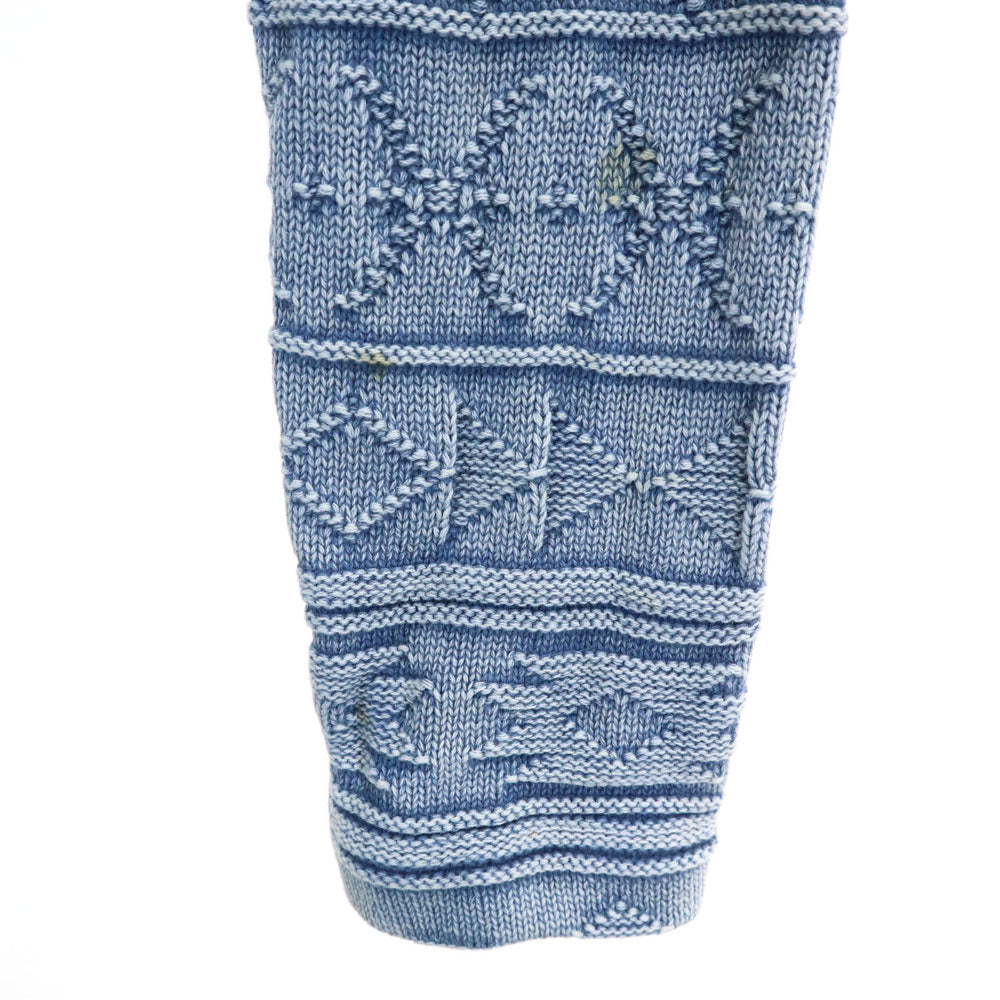 1PIU1UGUALE3 RELAX ウノピュウノウグァーレトレリラックス 長袖 ブラスト加工 ジップパーカー S ブルー メンズ