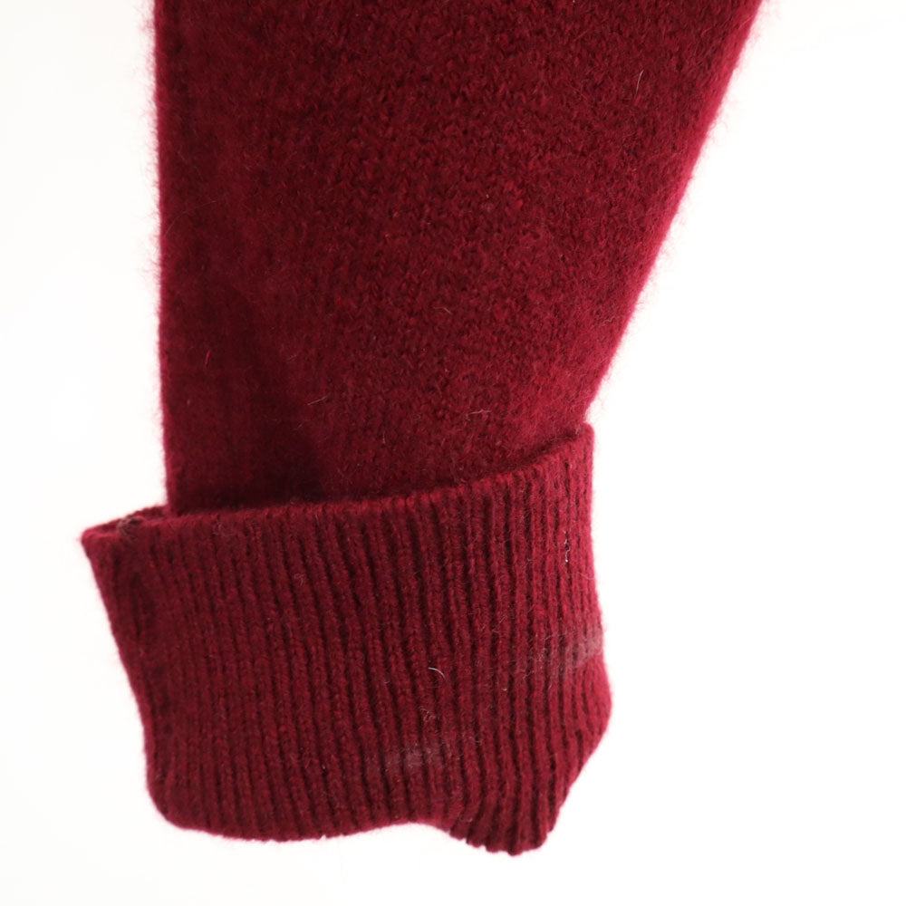 グレンアレイ 80s アイルランド製 カシミヤ100% ヴィンテージ 長袖 Vネック セーター 40 ボルドー Glen Alley ニット メンズ