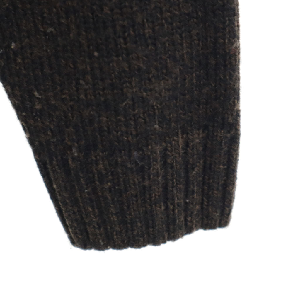 LACOSTE ラコステ 日本製 ウールブレンド ボーダー 長袖 セーター 3 ブラウン系 ニット メンズ