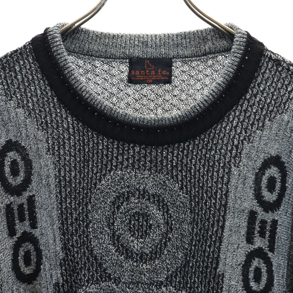 santa fe サンタフェ 90s 日本製 リネンブレンド オールド 長袖 セーター 4 グレー系 メンズ