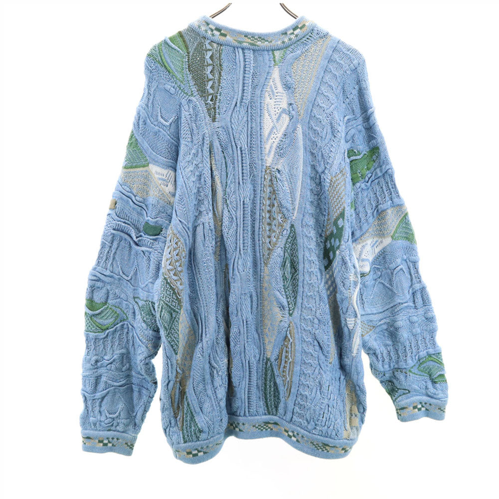 クージー 90s オーストラリア製 オールド 長袖 3D ニット L ブルー系 COOGI BLUES セーター メンズ