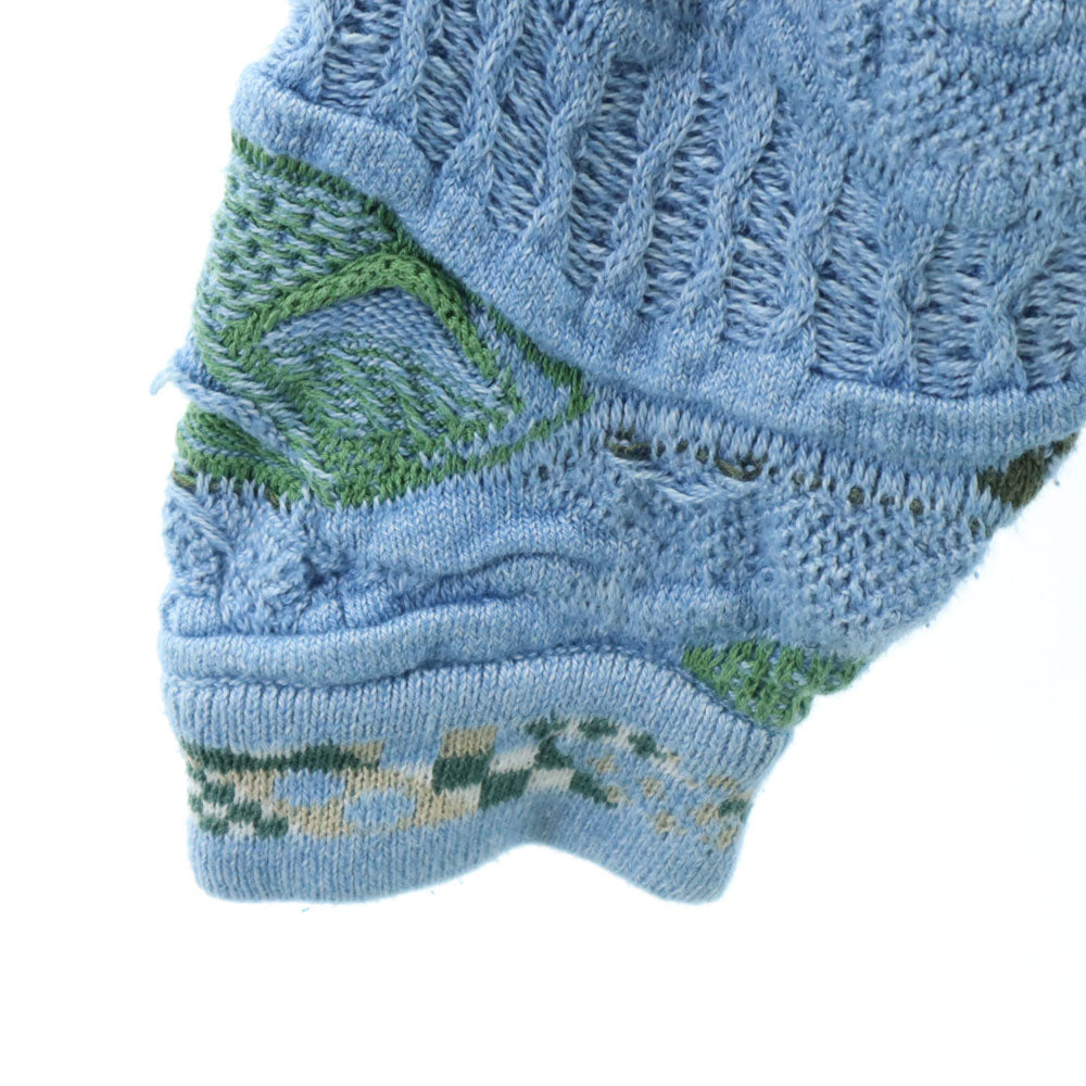 クージー 90s オーストラリア製 オールド 長袖 3D ニット L ブルー系 COOGI BLUES セーター メンズ