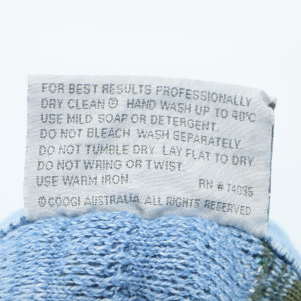 クージー 90s オーストラリア製 オールド 長袖 3D ニット L ブルー系 COOGI BLUES セーター メンズ