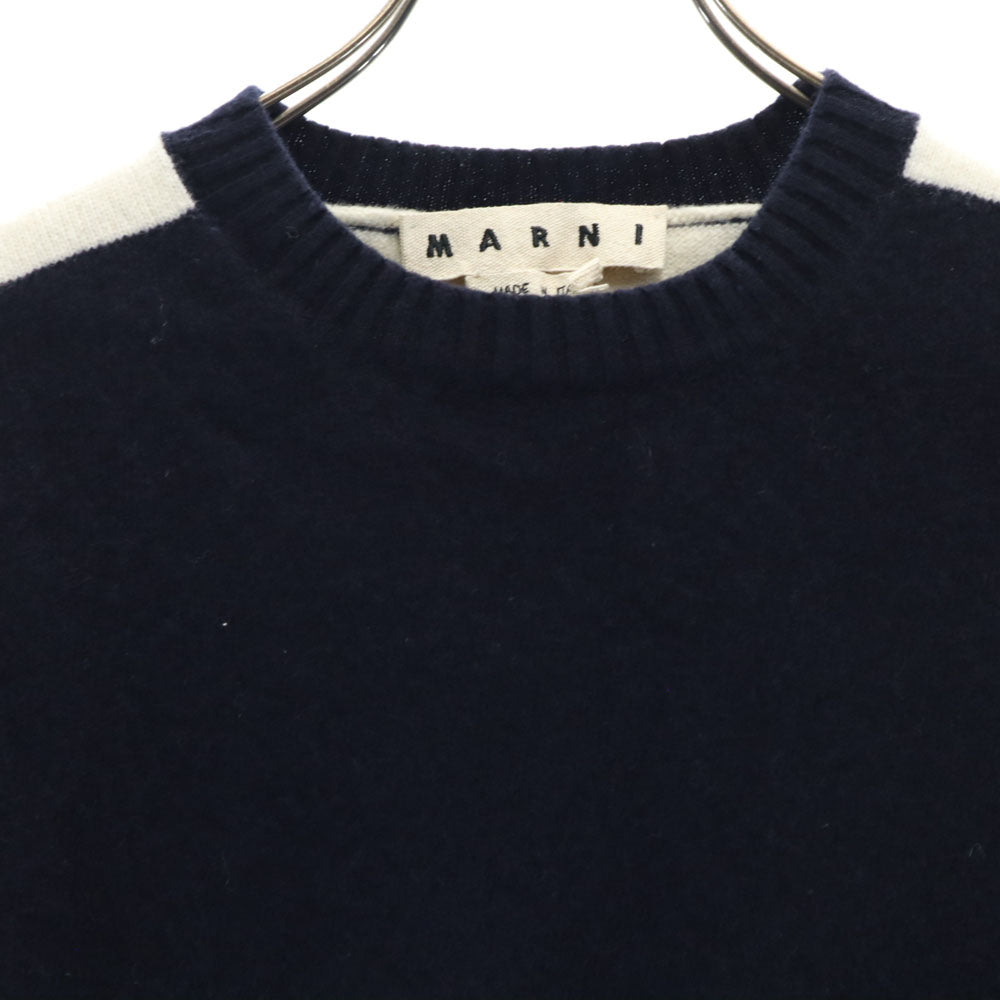 MARNI マルニ イタリア製 ヴァージンウール 長袖 セーター 44 ネイビー ニット レディース