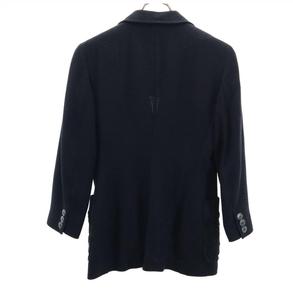 FENDI フェンディ イタリア製 シルク ブレザー 40 ブラック テーラードジャケット アンコン レディース