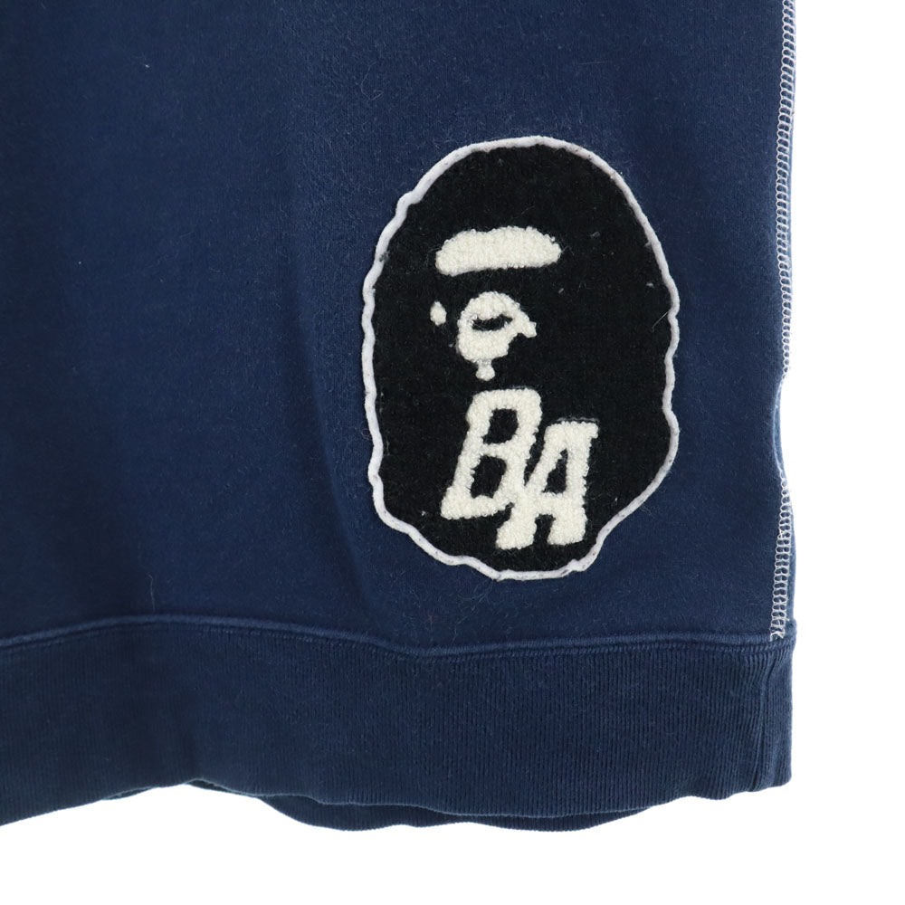 アベイシングエイプ 長袖 スウェット トレーナー XS 赤×白×ネイビー A BATHING APE 裏起毛 メンズ