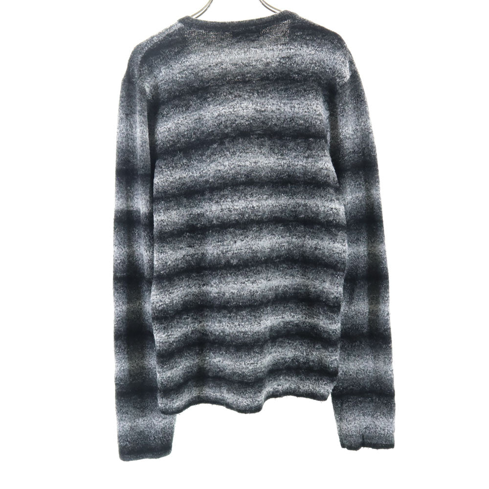 HUGO BOSS ヒューゴボス ボーダー柄 長袖 Vネック セーター S グレー ニット メンズ