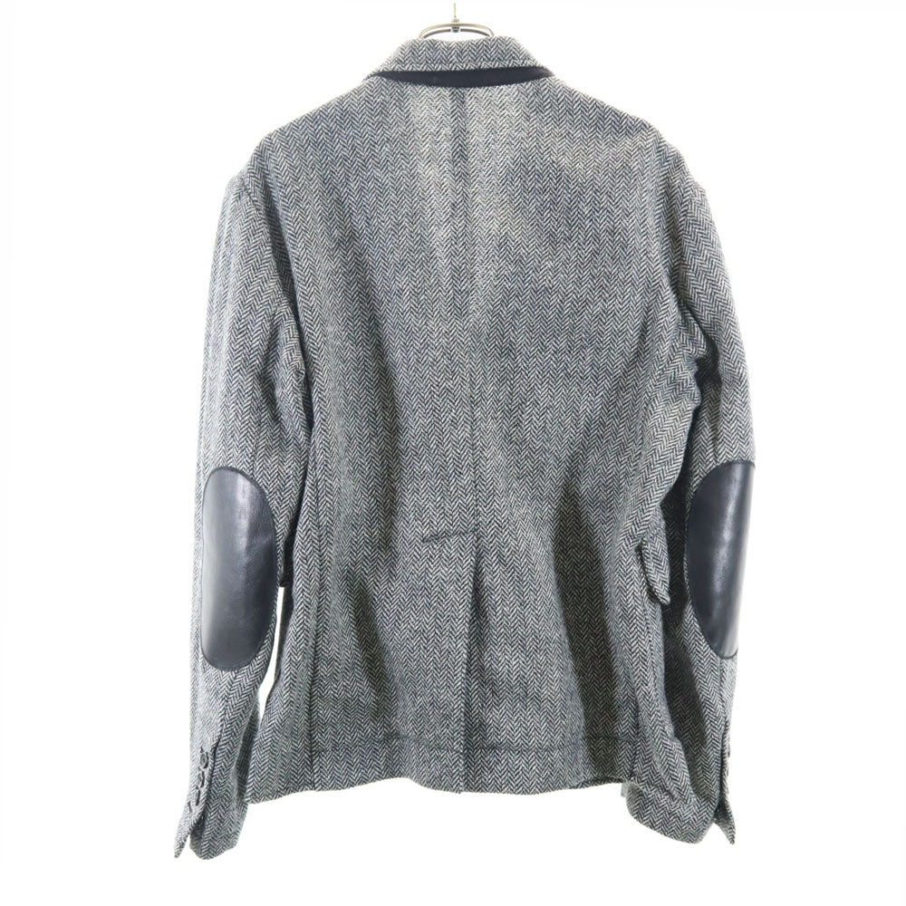 ディースクエアード イタリア製 ヘリンボーン ツイード テーラードジャケット 44 ブラック 他 DSQUARED2 ブレザー エルボーパッチ メンズ