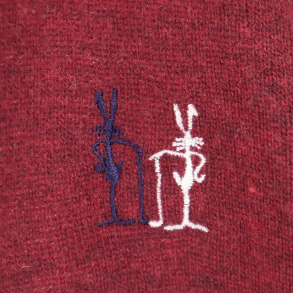 PEARLY GATES パーリーゲイツ イタリア製 ゴルフ 長袖 Vネック セーター 2 ボルドー GOLF ニット レディース