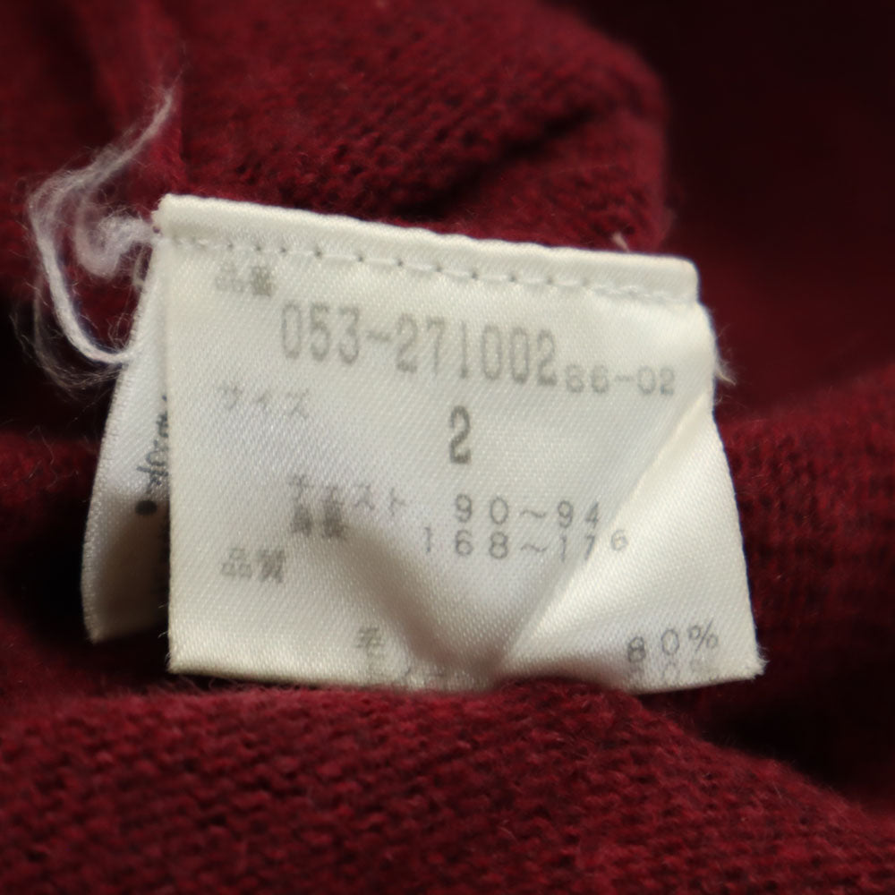 PEARLY GATES パーリーゲイツ イタリア製 ゴルフ 長袖 Vネック セーター 2 ボルドー GOLF ニット レディース