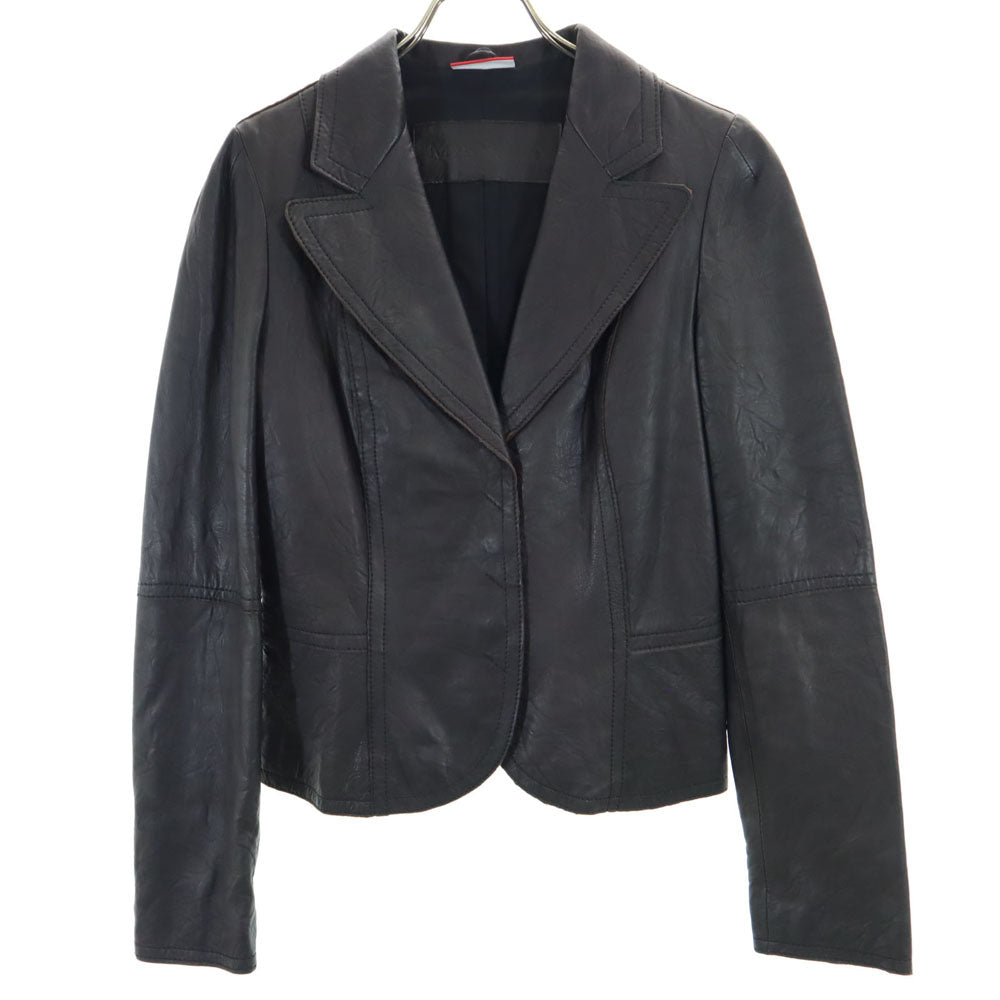 MAX&CO マックスアンドコー レザージャケット 42 ダークブラウン レディース