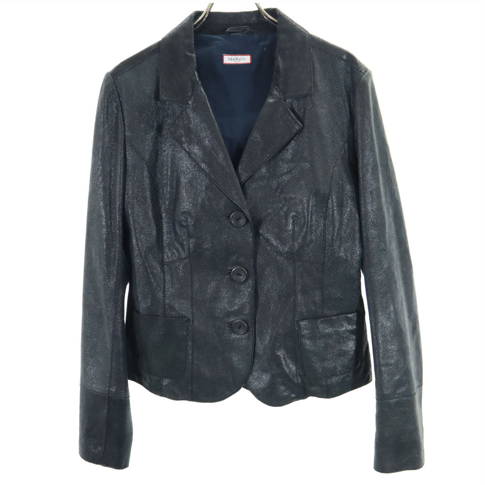 MAX&CO マックスアンドコー レザージャケット 42 チャコールグレー レディース