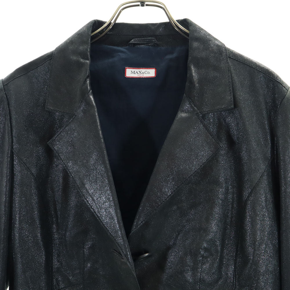 MAX&CO マックスアンドコー レザージャケット 42 チャコールグレー レディース