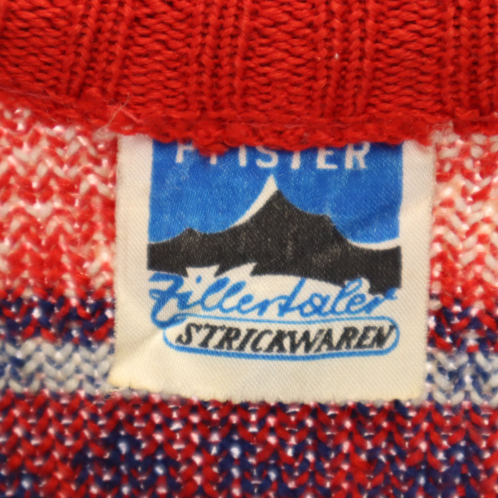 PFISTER 80s オールド 総柄 ニットジャケット レッド レディース