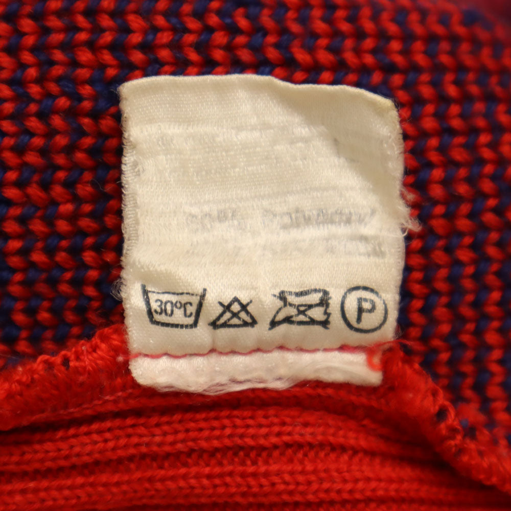 PFISTER 80s オールド 総柄 ニットジャケット レッド レディース