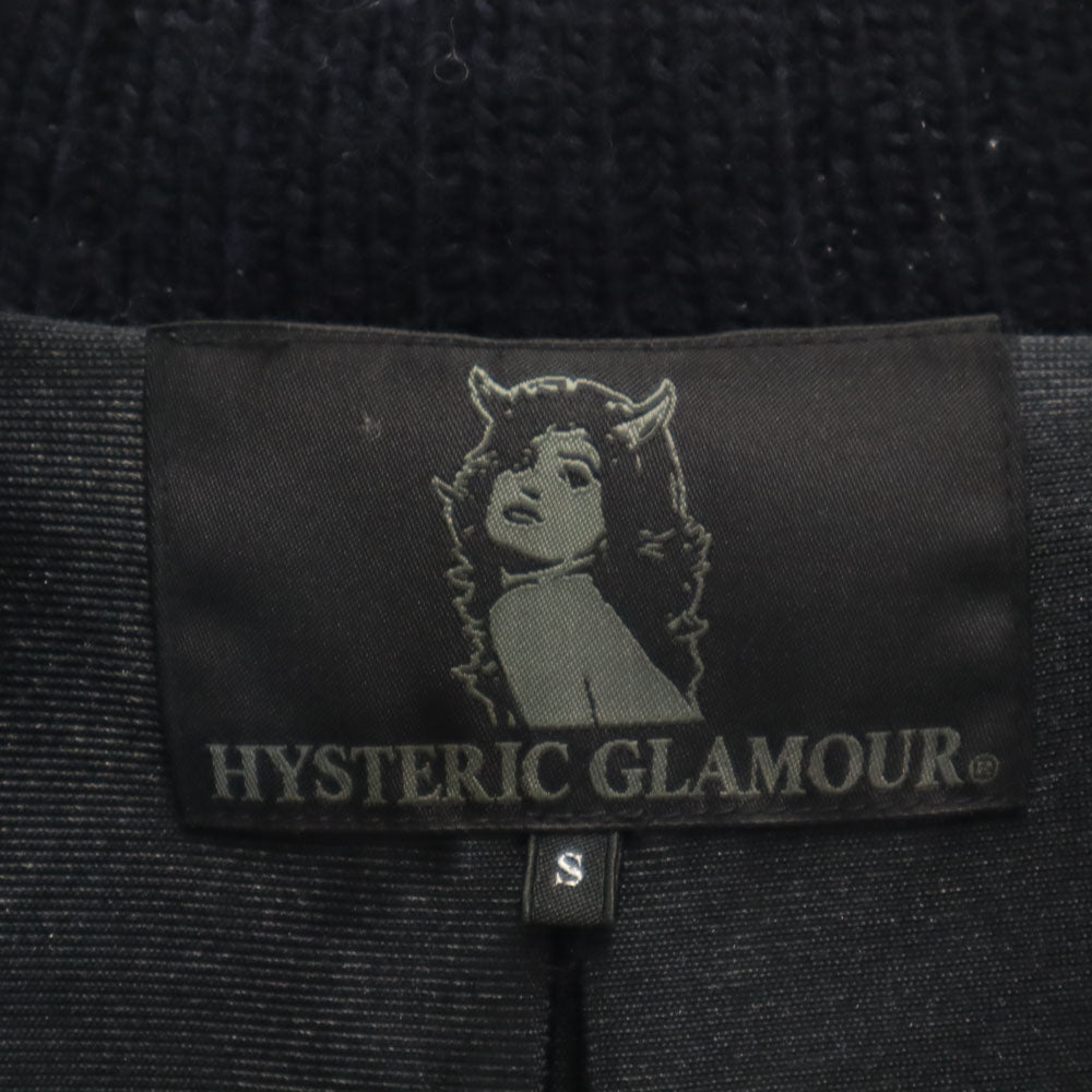 HYSTERIC GLAMOUR ヒステリックグラマー ノルディック柄 ニットジャケット S ネイビー ブルゾン メンズ