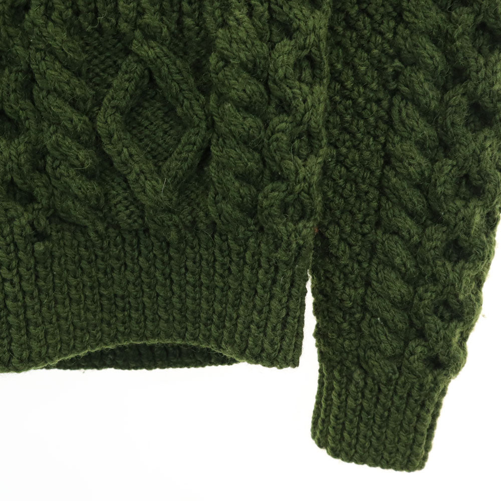 インバーアラン スコットランド製 長袖 ショールカラー ニットカーディガン グリーン INVERALLAN メンズ