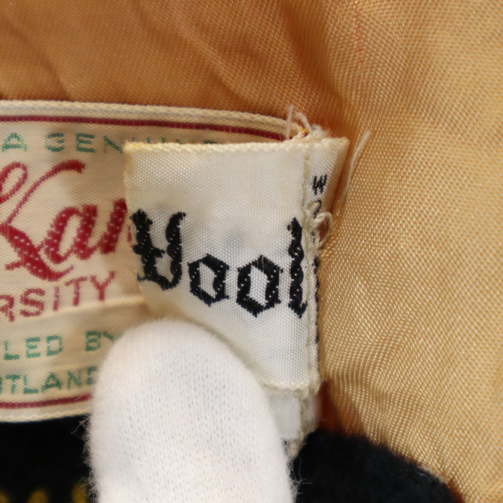 カンデル 80s ヴィンテージ レタードワッペン バーシティ ジャケット 38 グレー スタジャン メンズ