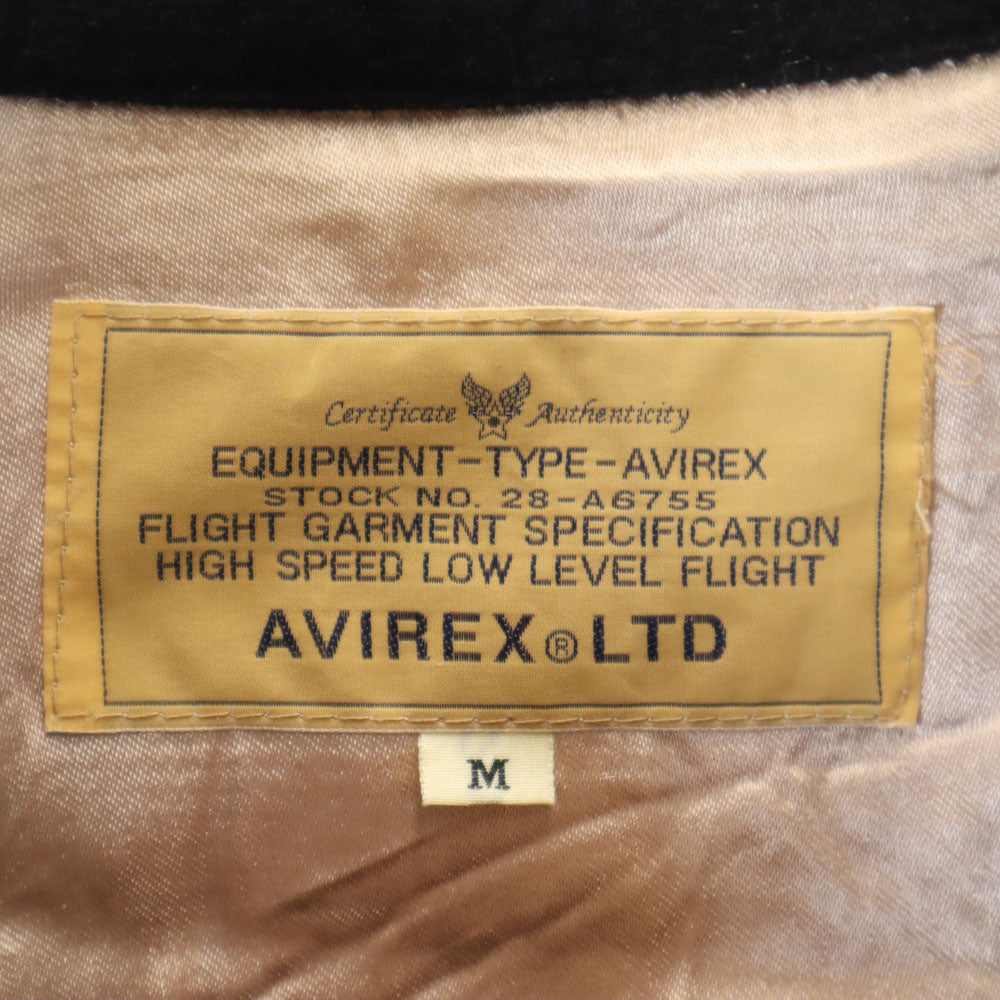 AVIREX アヴィレックス バック刺繍 長袖 コーデュロイシャツ M ブラック メンズ