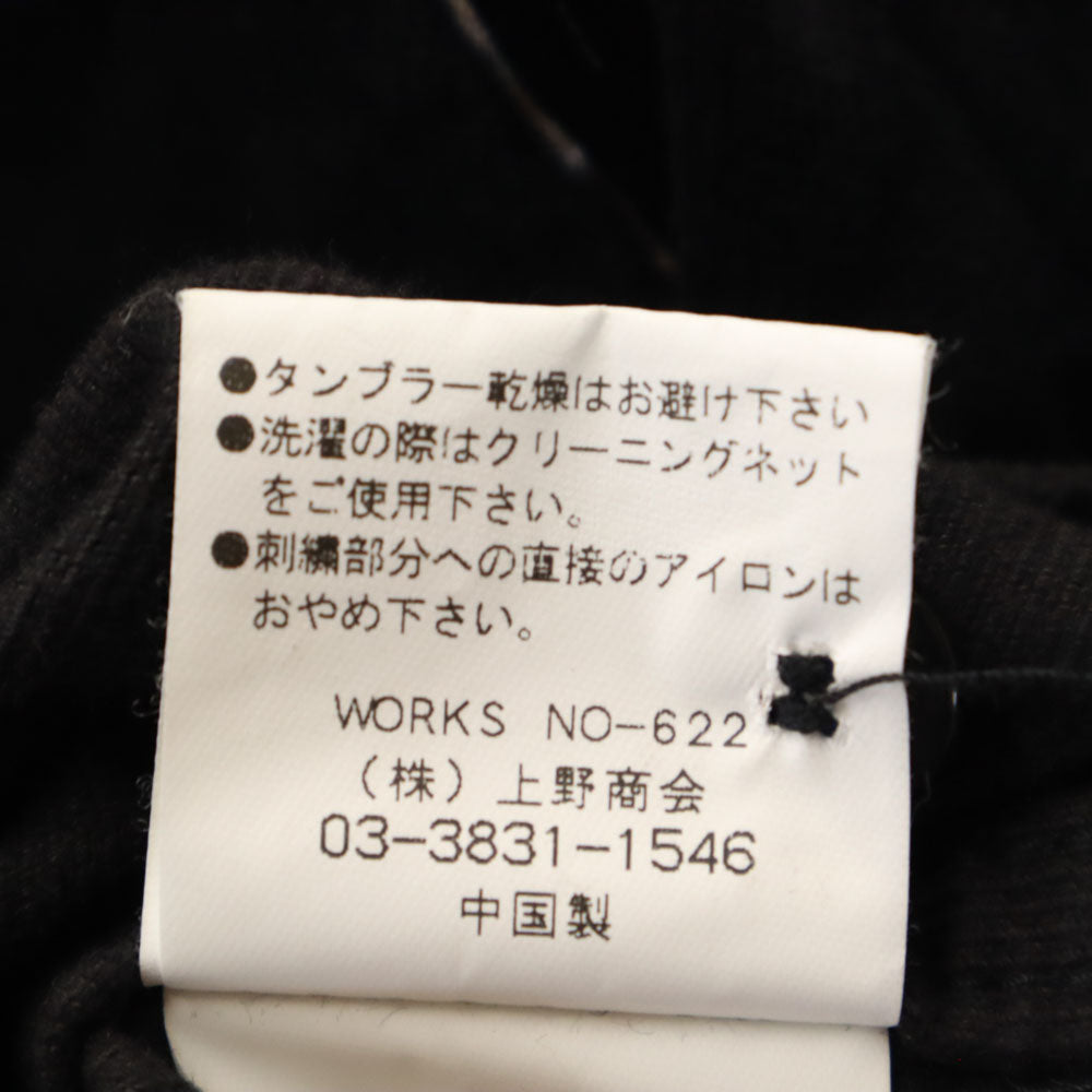 AVIREX アヴィレックス バック刺繍 長袖 コーデュロイシャツ M ブラック メンズ